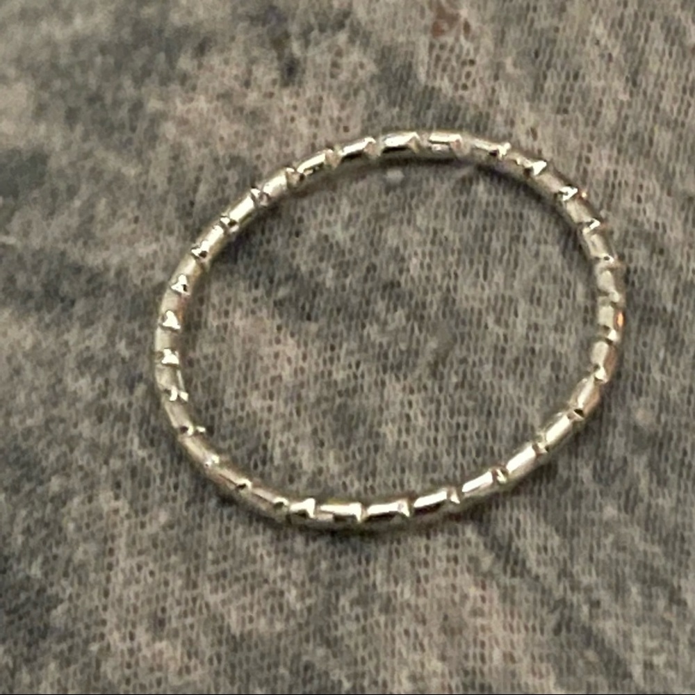 New Woman’s Silver Handmade Hammered Minimalist Boho Ring - Picture 4 of 7